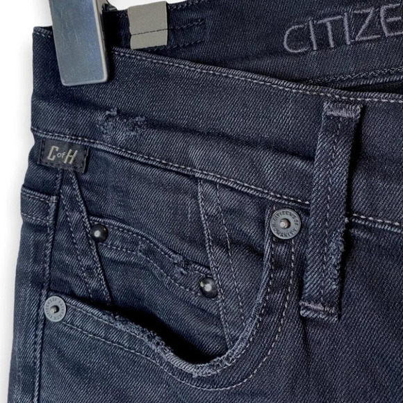 Citizens of Humanity Rocket High Rise Skinny Black Distressed  Jeans 25 - Picture 9 of 14